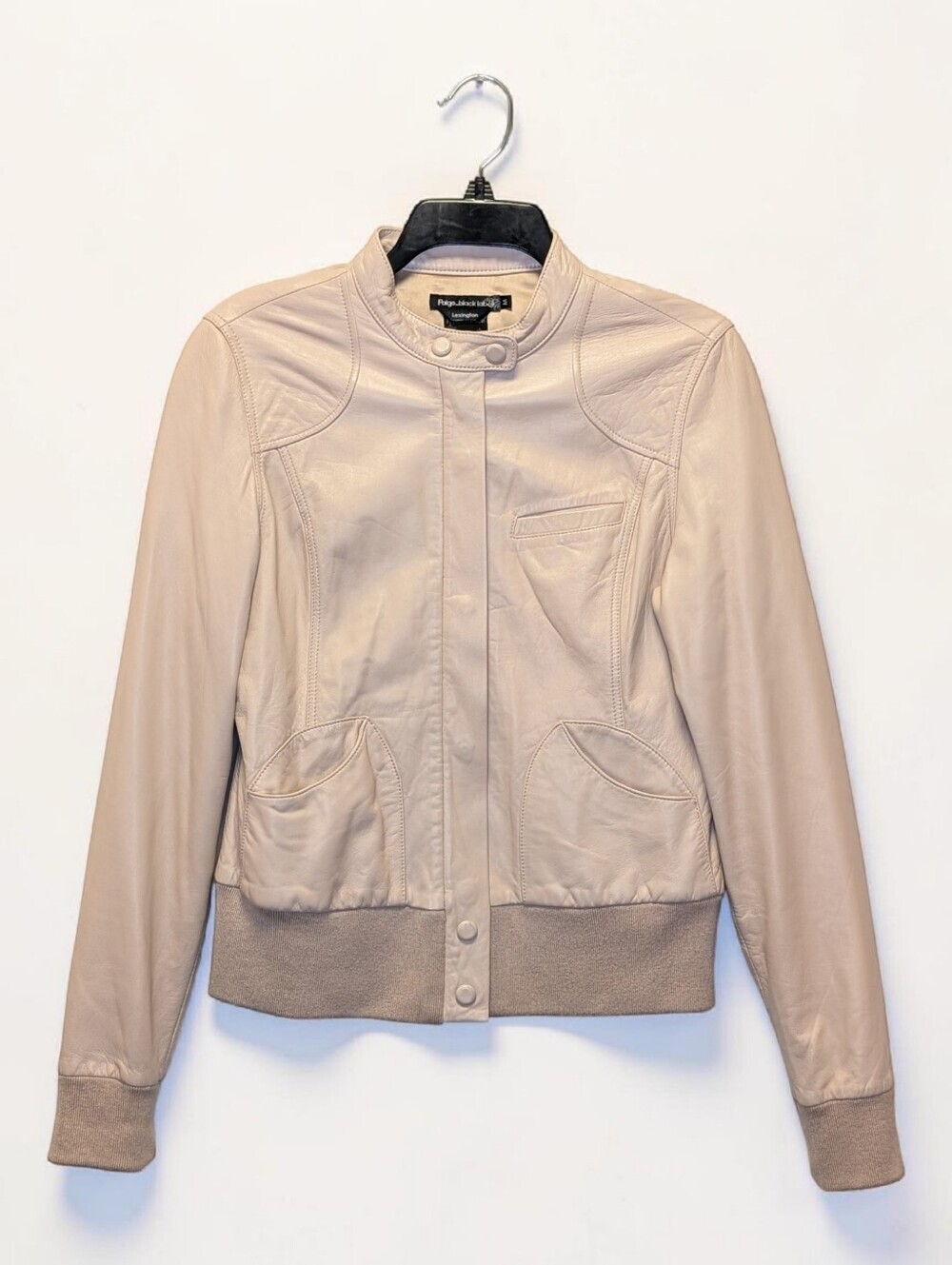 Paige Black Label Lexington Naked Leather Moto Bomber Jacket M